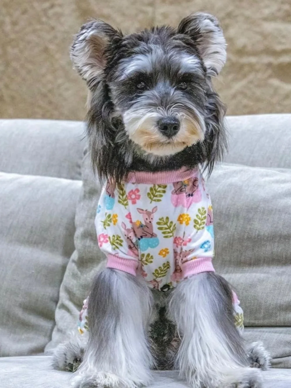 CuteBone Small Dog Pajamas Deer Print Puppy Onesie Soft Pet Jumpsuit NWOT